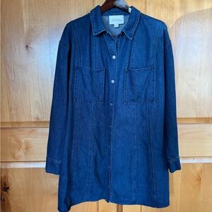 Mare Mare Long Sleeve Denim Shirt Dress. Snap Front. Heavier Denim. Size 2X